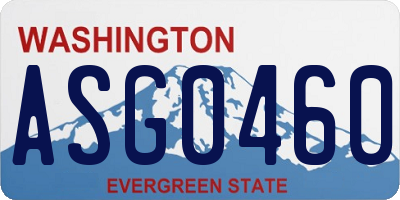 WA license plate ASG0460