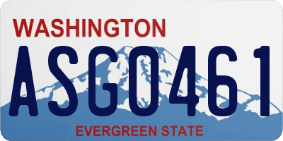 WA license plate ASG0461