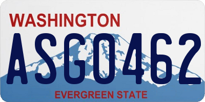 WA license plate ASG0462