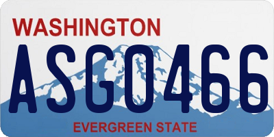 WA license plate ASG0466