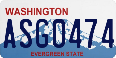 WA license plate ASG0474