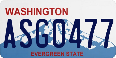 WA license plate ASG0477