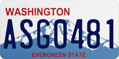 WA license plate ASG0481