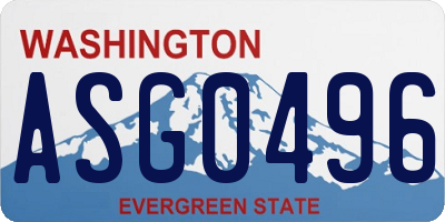 WA license plate ASG0496