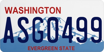 WA license plate ASG0499