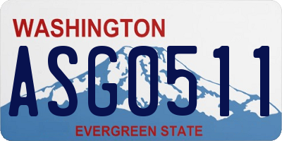 WA license plate ASG0511