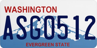 WA license plate ASG0512