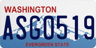 WA license plate ASG0519