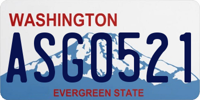 WA license plate ASG0521