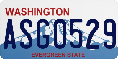 WA license plate ASG0529