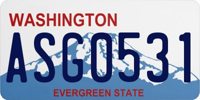 WA license plate ASG0531