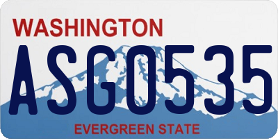 WA license plate ASG0535