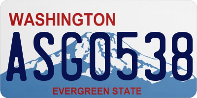 WA license plate ASG0538
