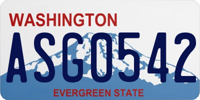 WA license plate ASG0542