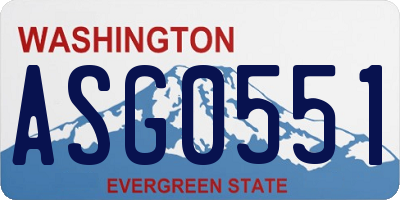 WA license plate ASG0551