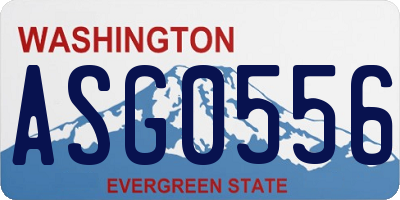 WA license plate ASG0556