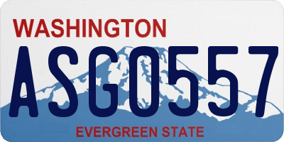 WA license plate ASG0557