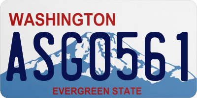 WA license plate ASG0561