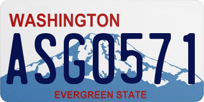 WA license plate ASG0571