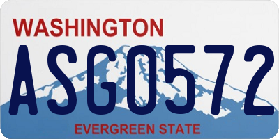 WA license plate ASG0572