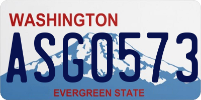 WA license plate ASG0573
