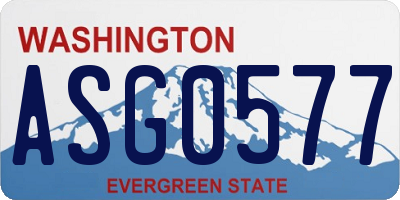 WA license plate ASG0577
