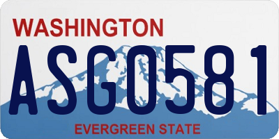 WA license plate ASG0581