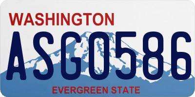 WA license plate ASG0586