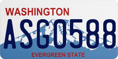 WA license plate ASG0588