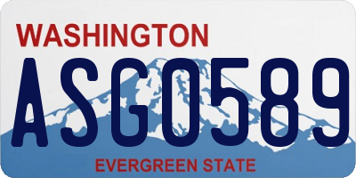 WA license plate ASG0589