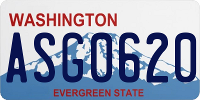 WA license plate ASG0620