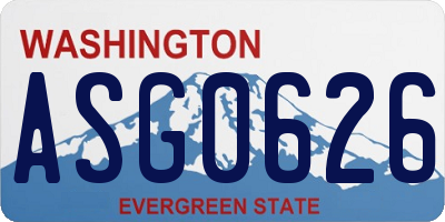 WA license plate ASG0626