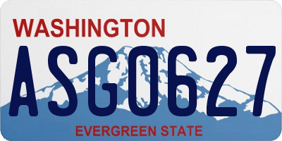 WA license plate ASG0627