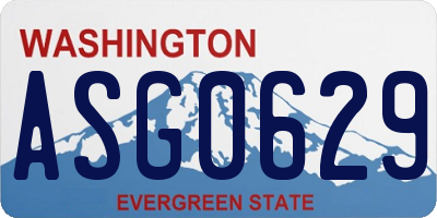 WA license plate ASG0629