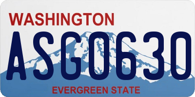 WA license plate ASG0630