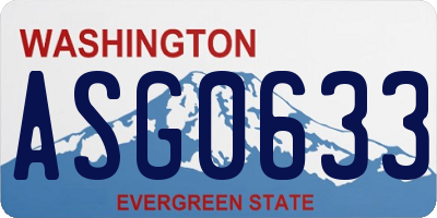 WA license plate ASG0633