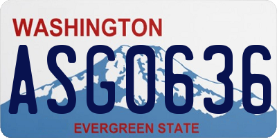 WA license plate ASG0636