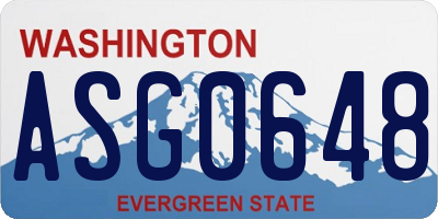 WA license plate ASG0648