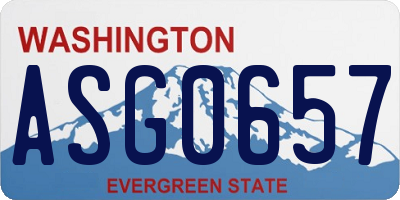 WA license plate ASG0657