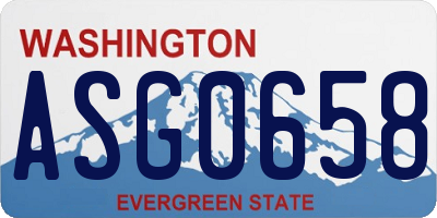 WA license plate ASG0658