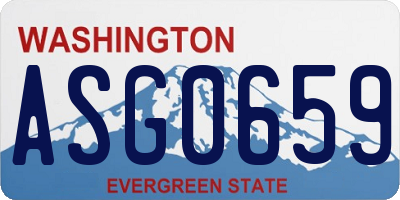 WA license plate ASG0659