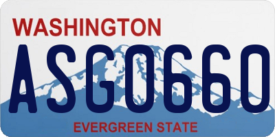 WA license plate ASG0660