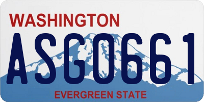 WA license plate ASG0661