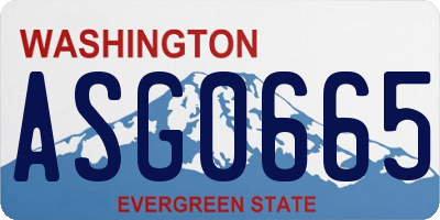 WA license plate ASG0665