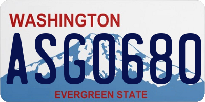 WA license plate ASG0680
