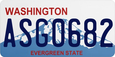 WA license plate ASG0682