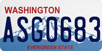 WA license plate ASG0683