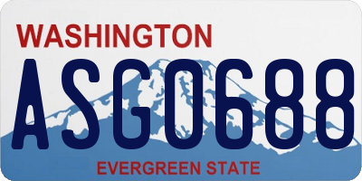 WA license plate ASG0688