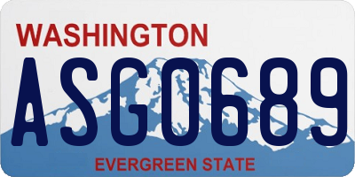 WA license plate ASG0689