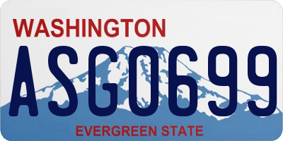 WA license plate ASG0699